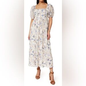 Wallflower Cream and Blue Floral Maxi Dress size Large
